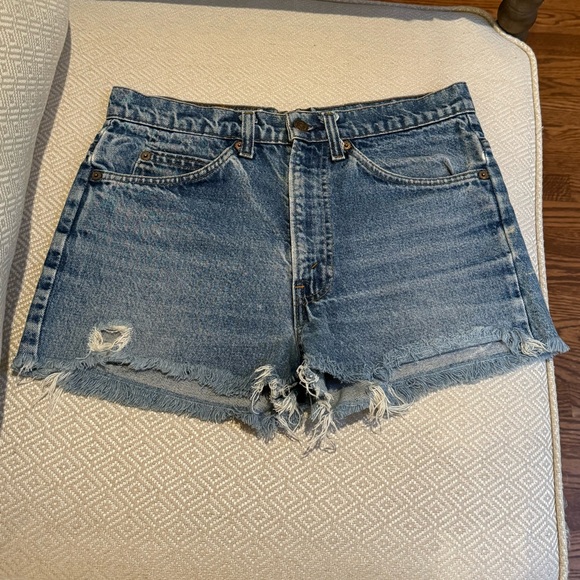Vintage Levi’s Jean Shorts High Waisted Rare Orange Tab - Picture 3 of 6
